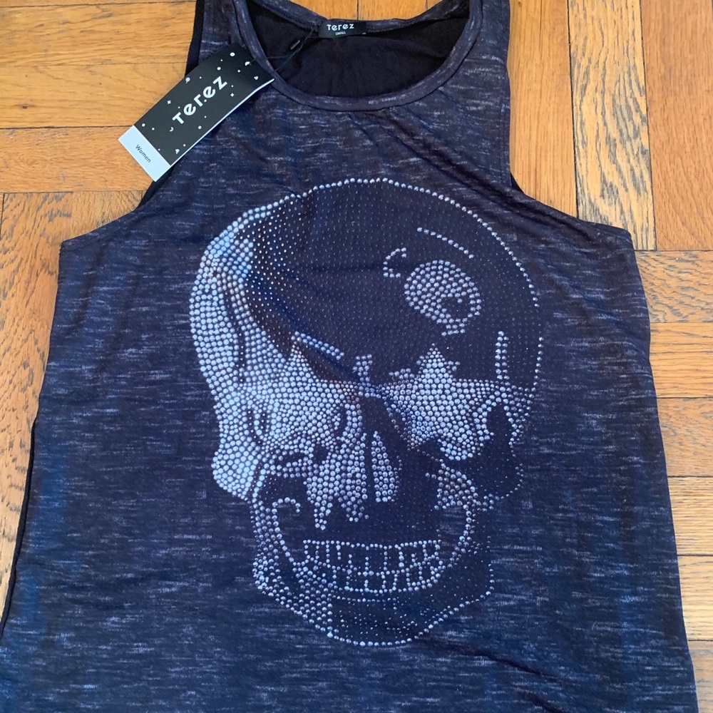 Terez skull printed muscle tee - New! Small.
